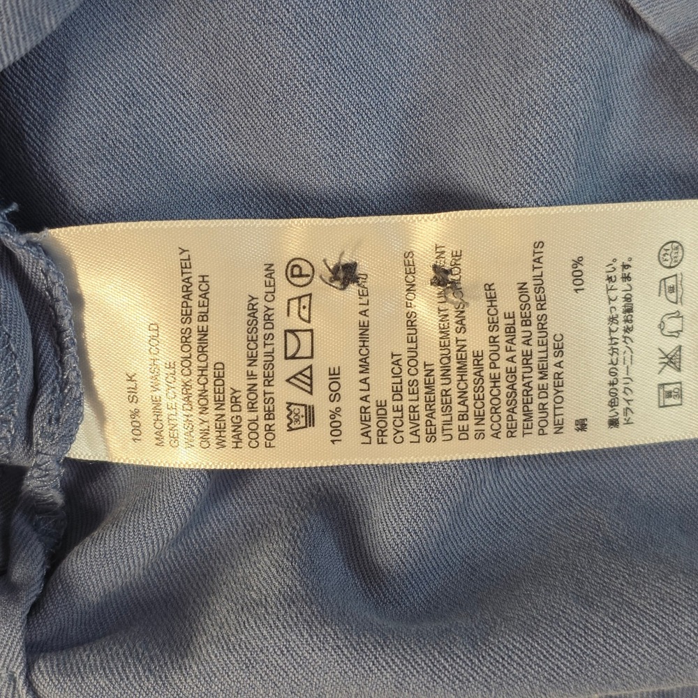 Tommy Bahama Silk Camp Shirt Mens XXL Blue Tropical Resort Luxury Minimalist - Picture 8 of 11